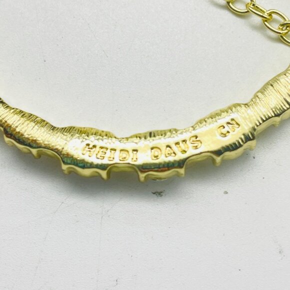 HEIDI DAUS Rhinestone Crescent Moon Pendant Necklace Gold Tone Twilight Space - Picture 9 of 9